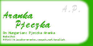 aranka pjeczka business card